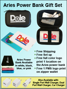 Aries Power Bank Zipper Wallet Gift Set